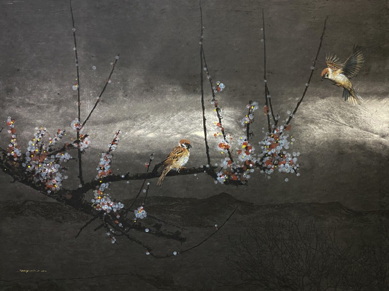 찬란한 순간, 97X130cm, 천에 수묵과 채색.jpg