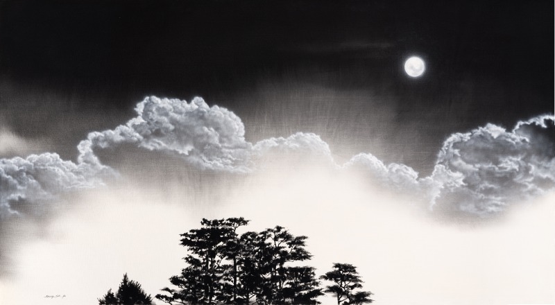 가장 좋은 길로,110x200cm, 천에 수묵, 2025.jpg